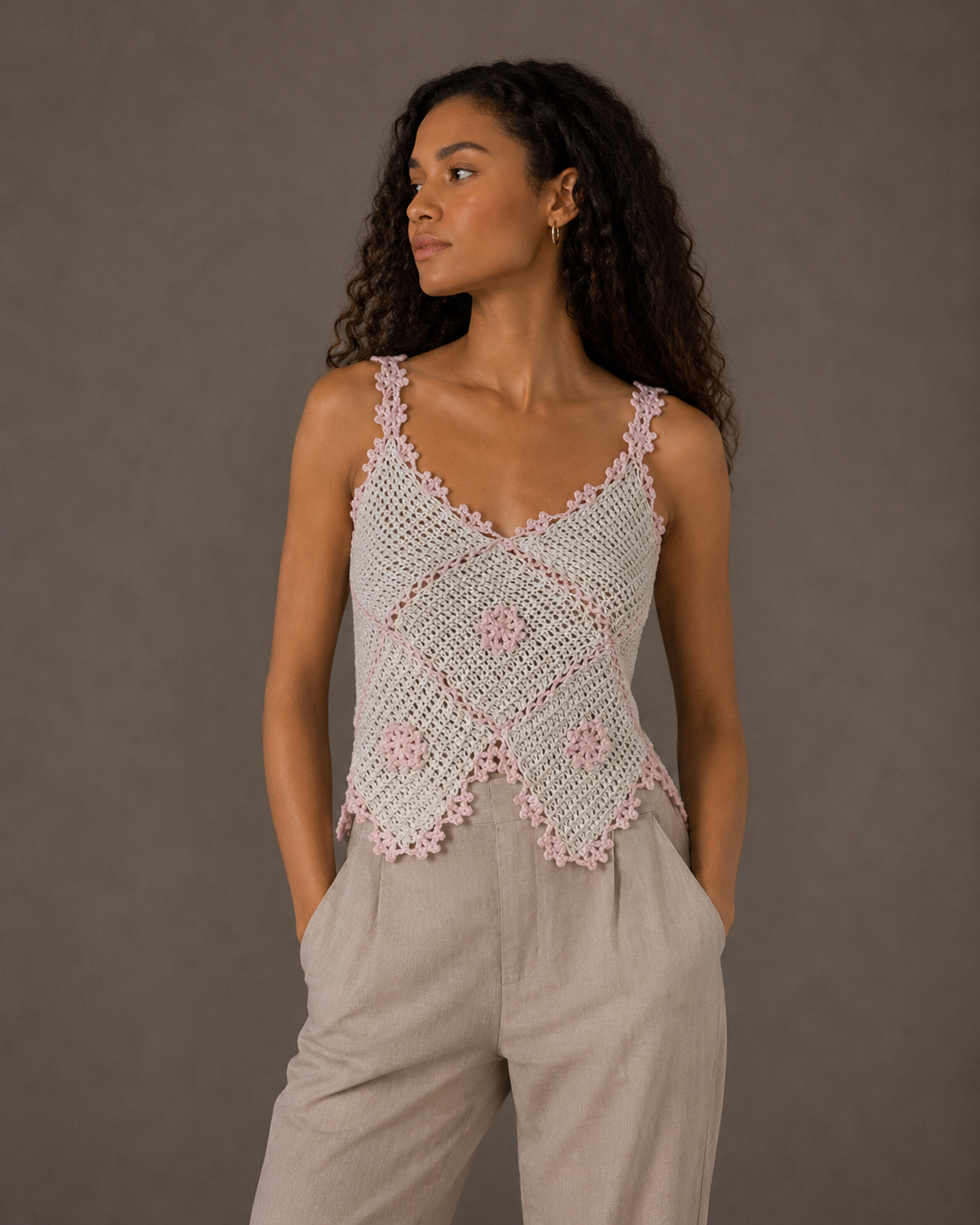 cream pink floral xs-s-m