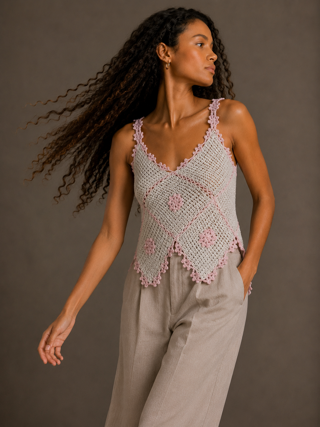 cream pink floral xs-s-m