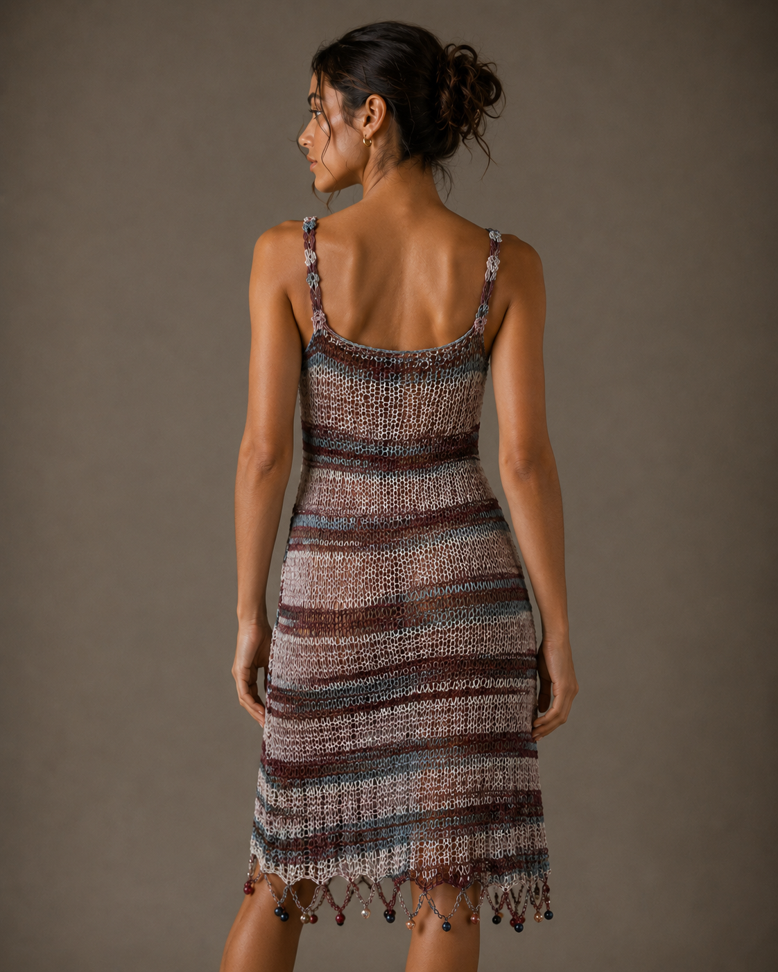 marbled dress with beads xs-s-m-l